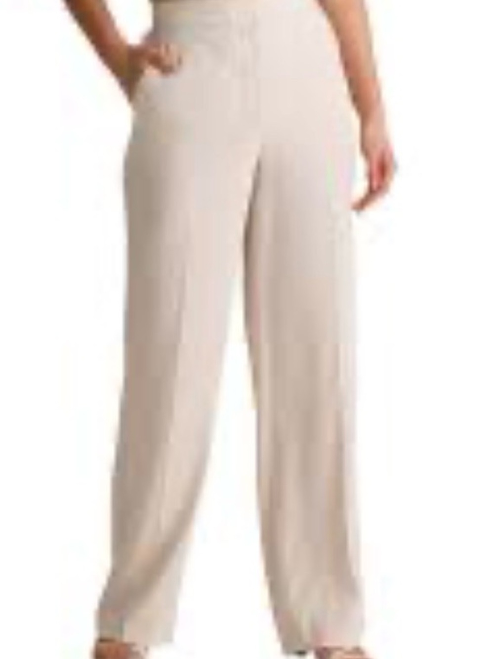 Quince Light Beige Wide-Leg Trousers